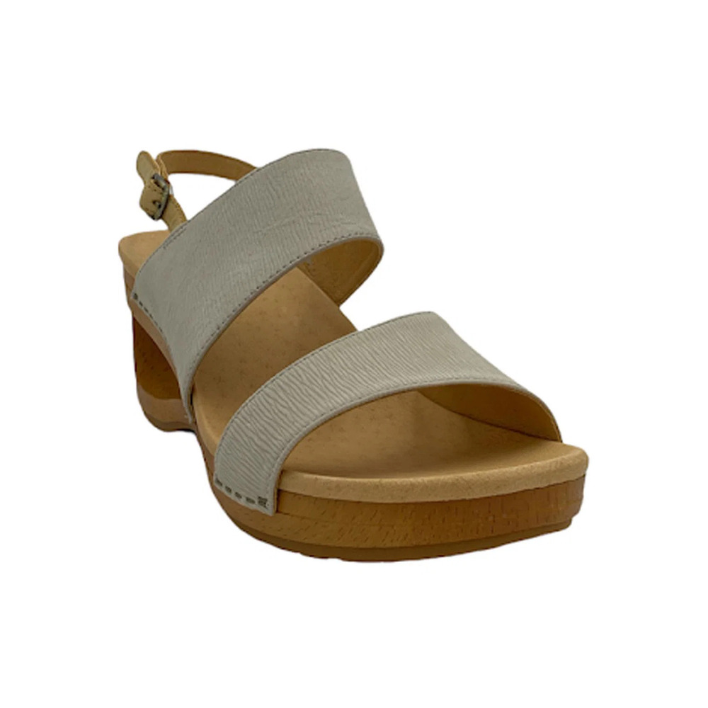 Dansko Leather Wedge Sandals Tamia Ivory - Medium - Picture 2 of 5